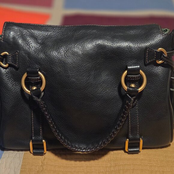 Dooney & Bourke Black Florentine Satchel Purse Bag Very Good Condition - Picture 2 of 7